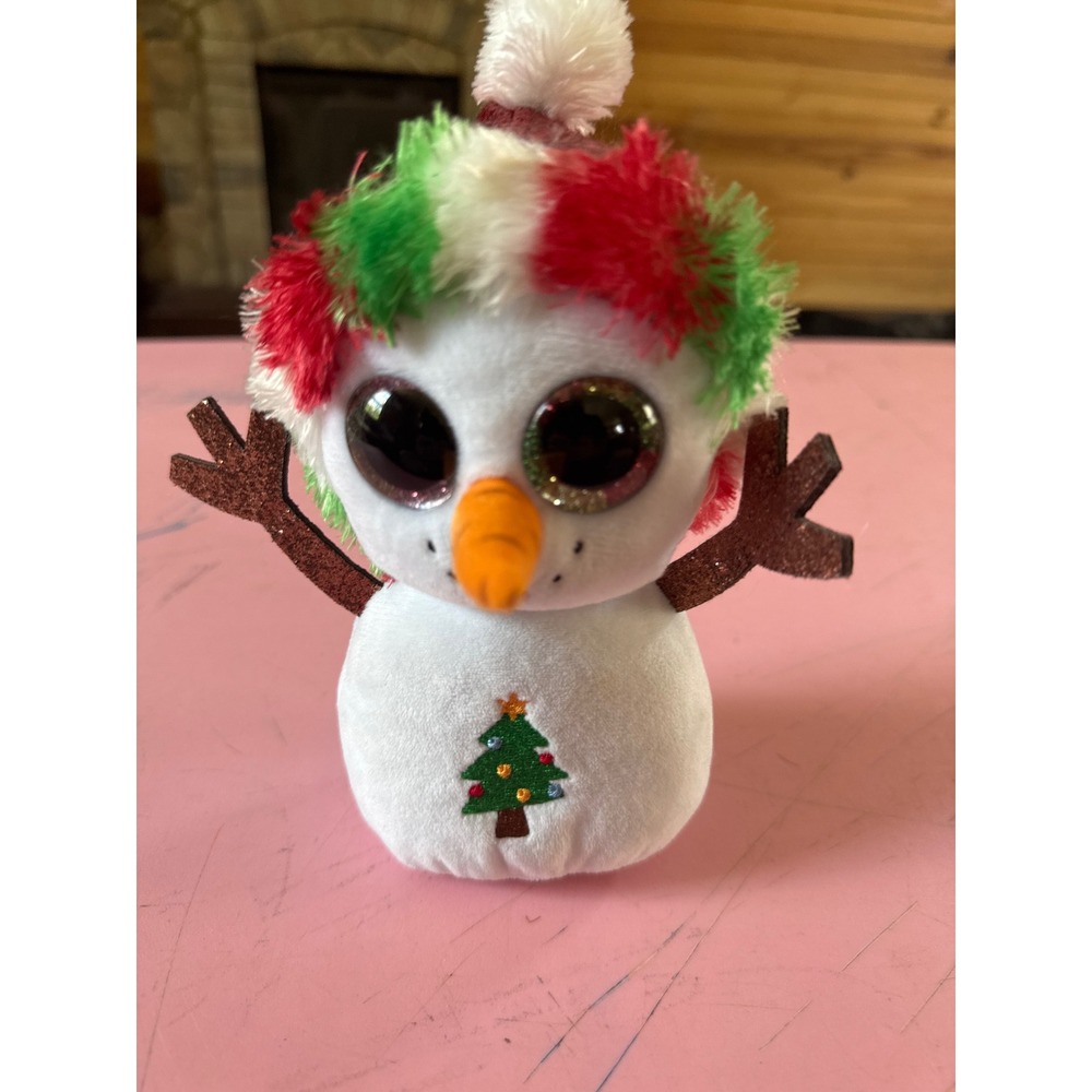 Ty Misty the Snowman Beanie Boos White Red Regular 6 inch Holiday Plush Toy